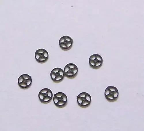 Handrad 3 mm, 4 Speichen, schwarz, M 1:100 