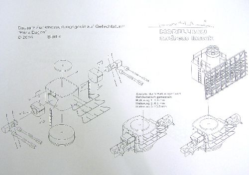 Bausatz Funkmessortungsgerät „Prinz Eugen“, M 1:100 