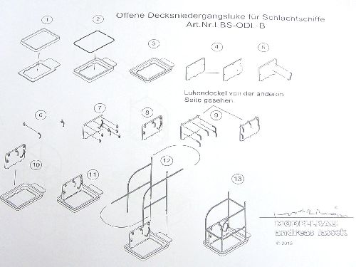 Bausatz offene Decksniedergangsluke M 1:100 