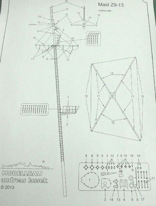 Bausatz Mast „Z9-13“, M 1:100 