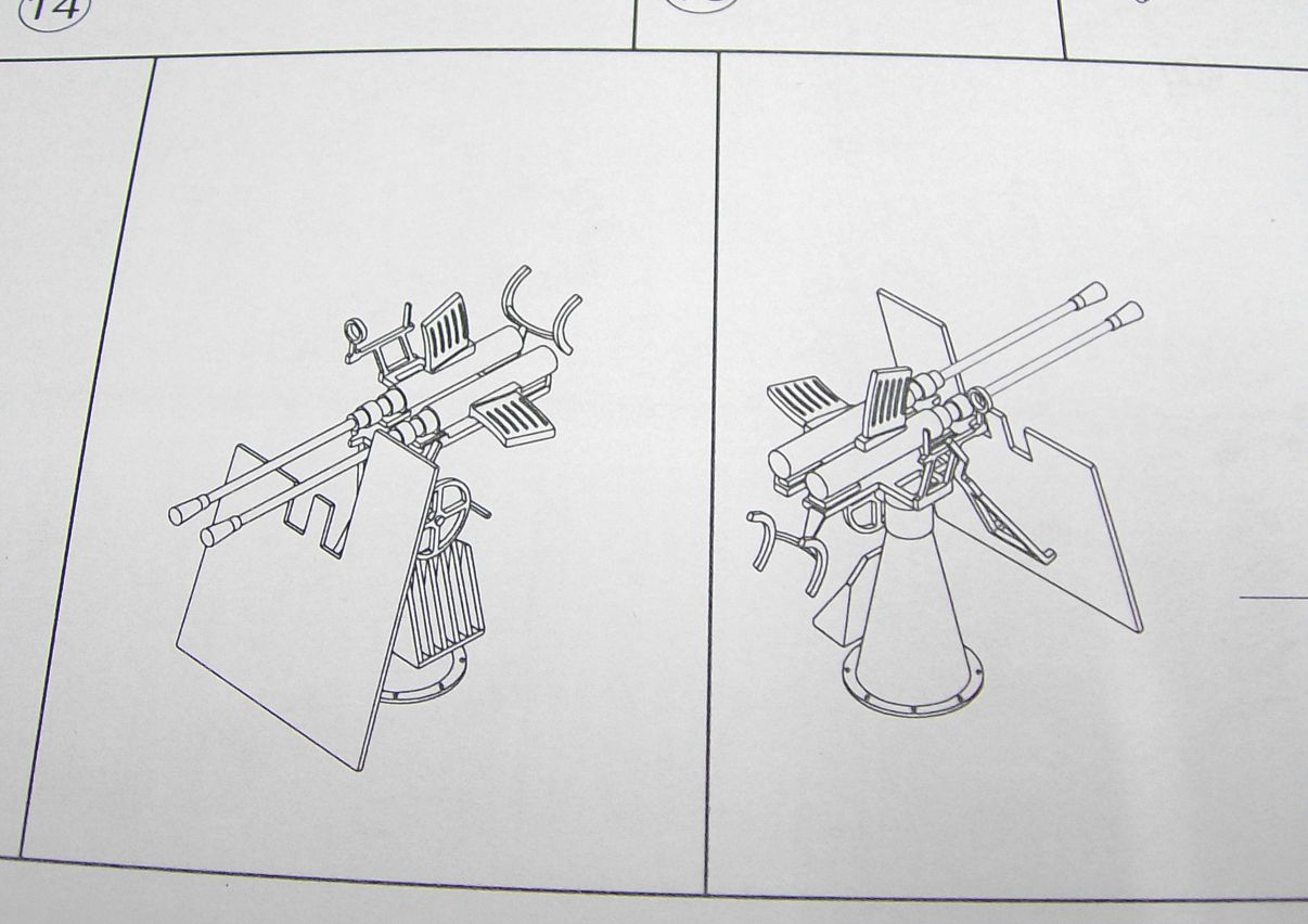 2-cm-Zwillingsflak mit Schild, M 1:100 