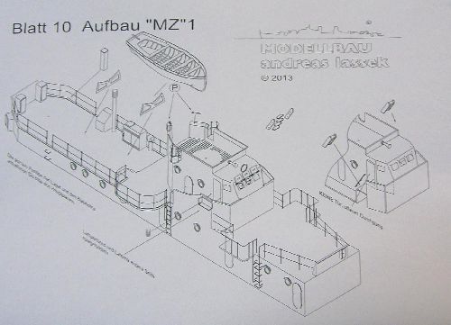 Mehrzweckboot „MZ 1“, M 1:100 