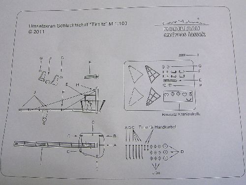 Bausatz Umsetzkrane Schlachtschiff „Tipitz“, M 1:100 
