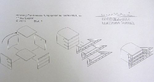 Bausatz Funkmessortungsgerät „Prinz Eugen“, M 1:100 